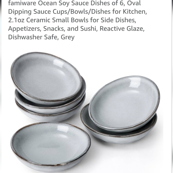 Set of Gray Ceramic Dipping Bowls New - Picture 1 of 16